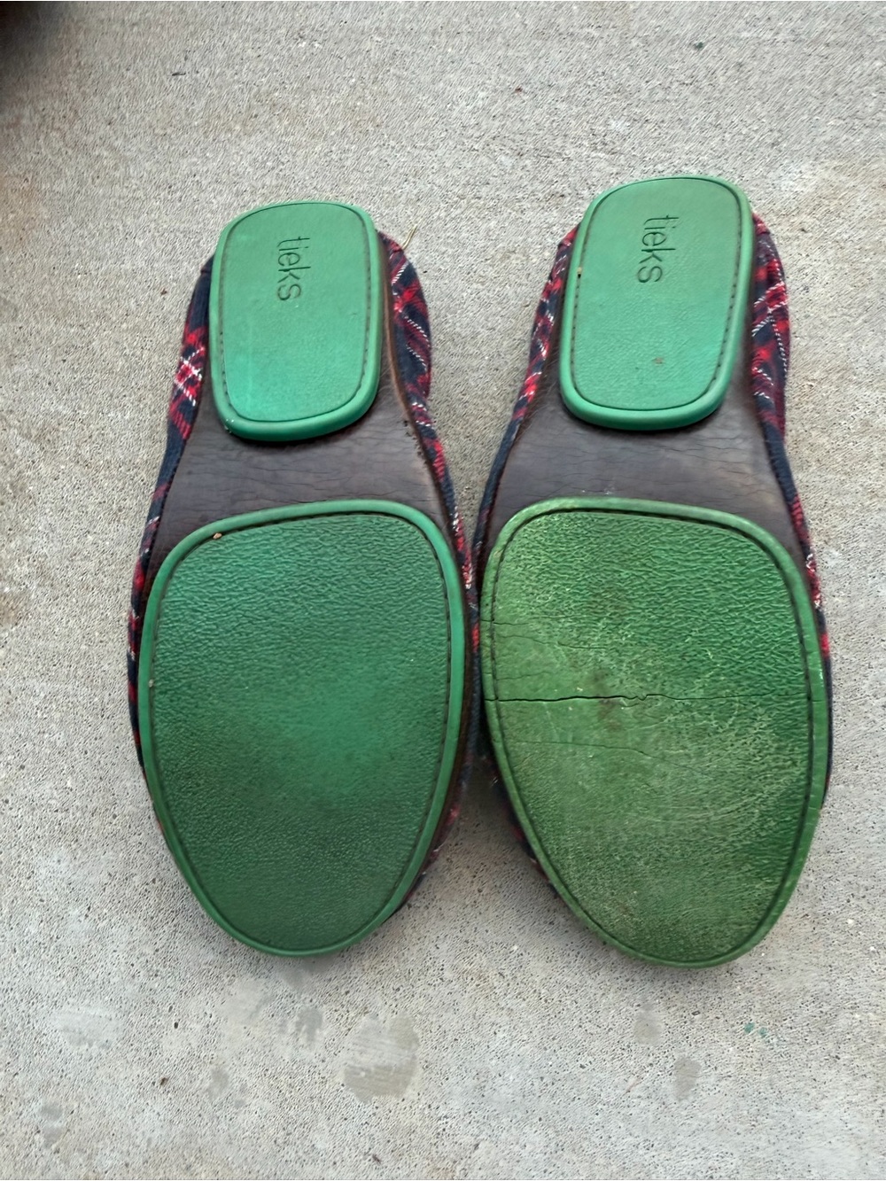 Tieks Heritage Plaid Ballet Flats Fold Up Shoes Travel Red Blue Sz 9 - Picture 4 of 9